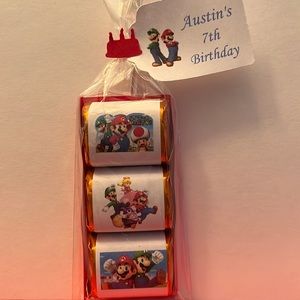 Mario Brother’s chocolate party favor. $45 for 25 favors